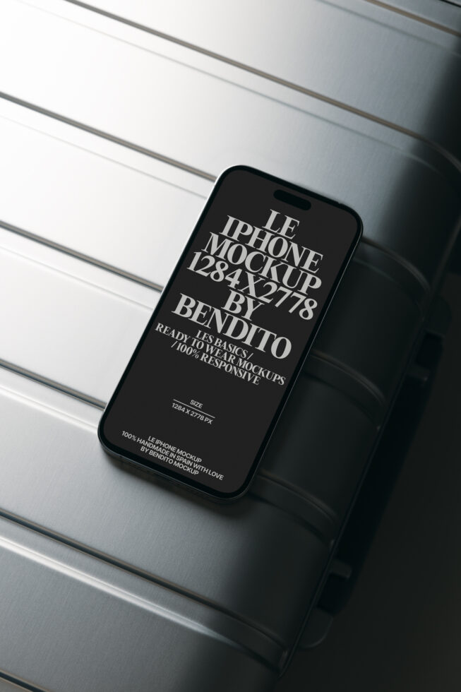 Black iPhone displaying white serif typography on dark screen background