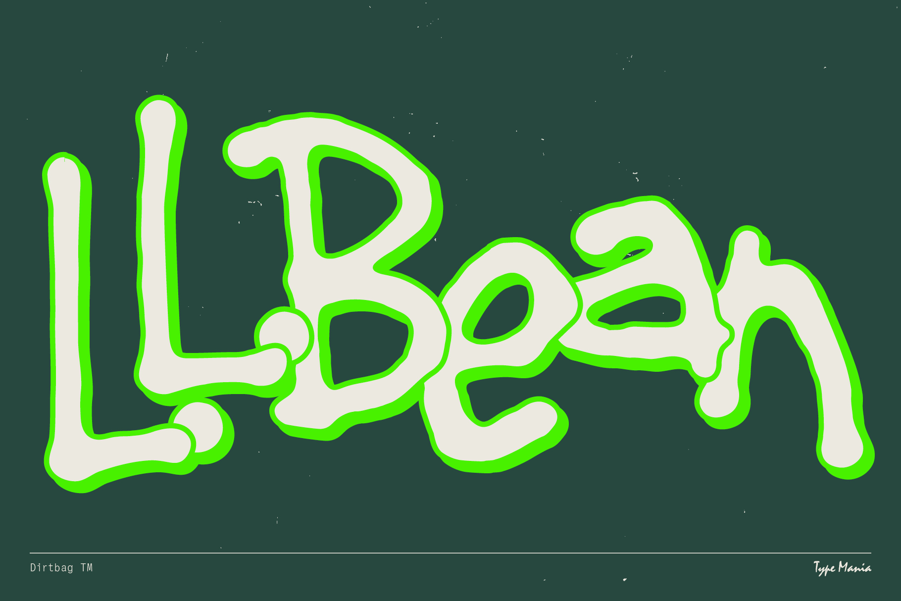 Bright neon green outlined letters spelling 'Loba' on dark teal background
