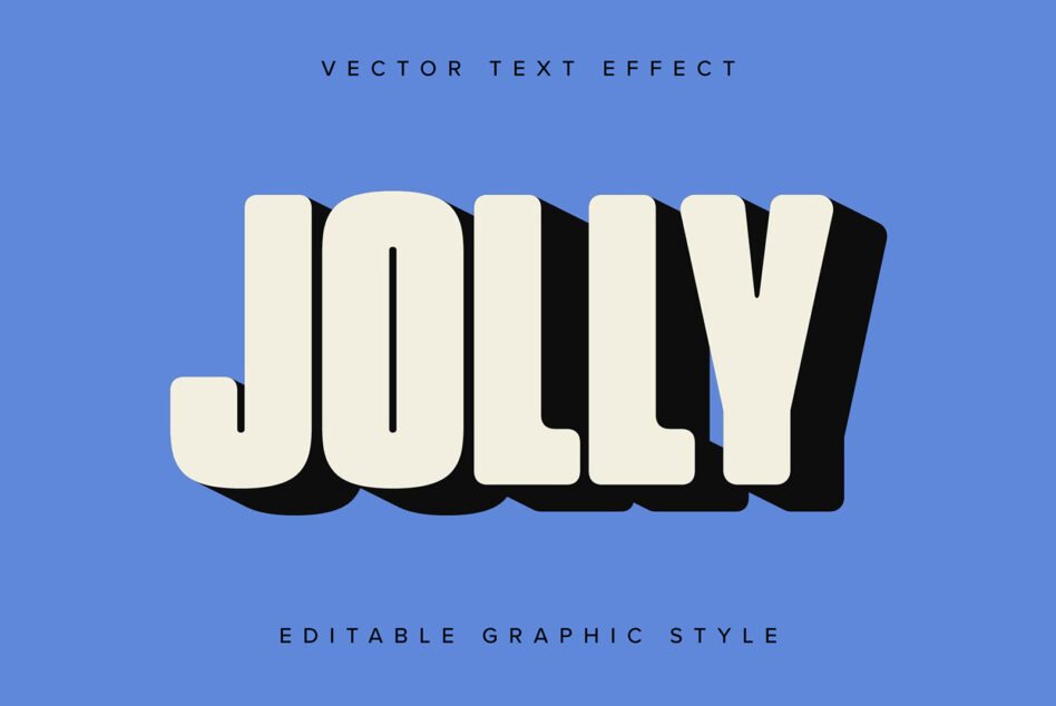 Big dimensional cream word with dark shadow on blue ground