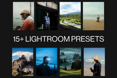 Collection of 15 plus Lightroom presets with travel portraits, nature scenes