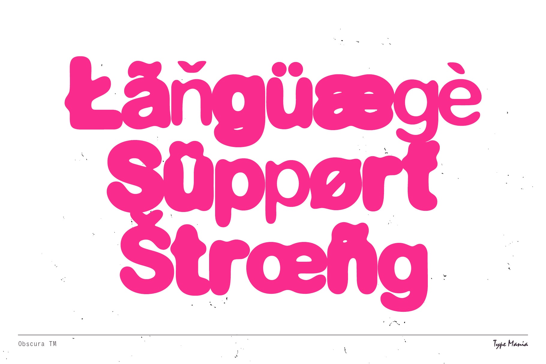 Language Support Strength text in hot pink on light background