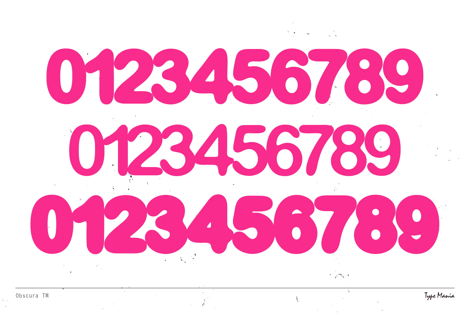 Three rows of numbers in bold hot pink on light backdrop
