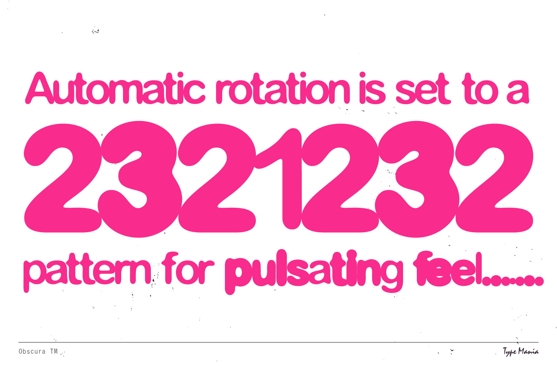 Text showing rotating pattern animation set to 232123 sequence