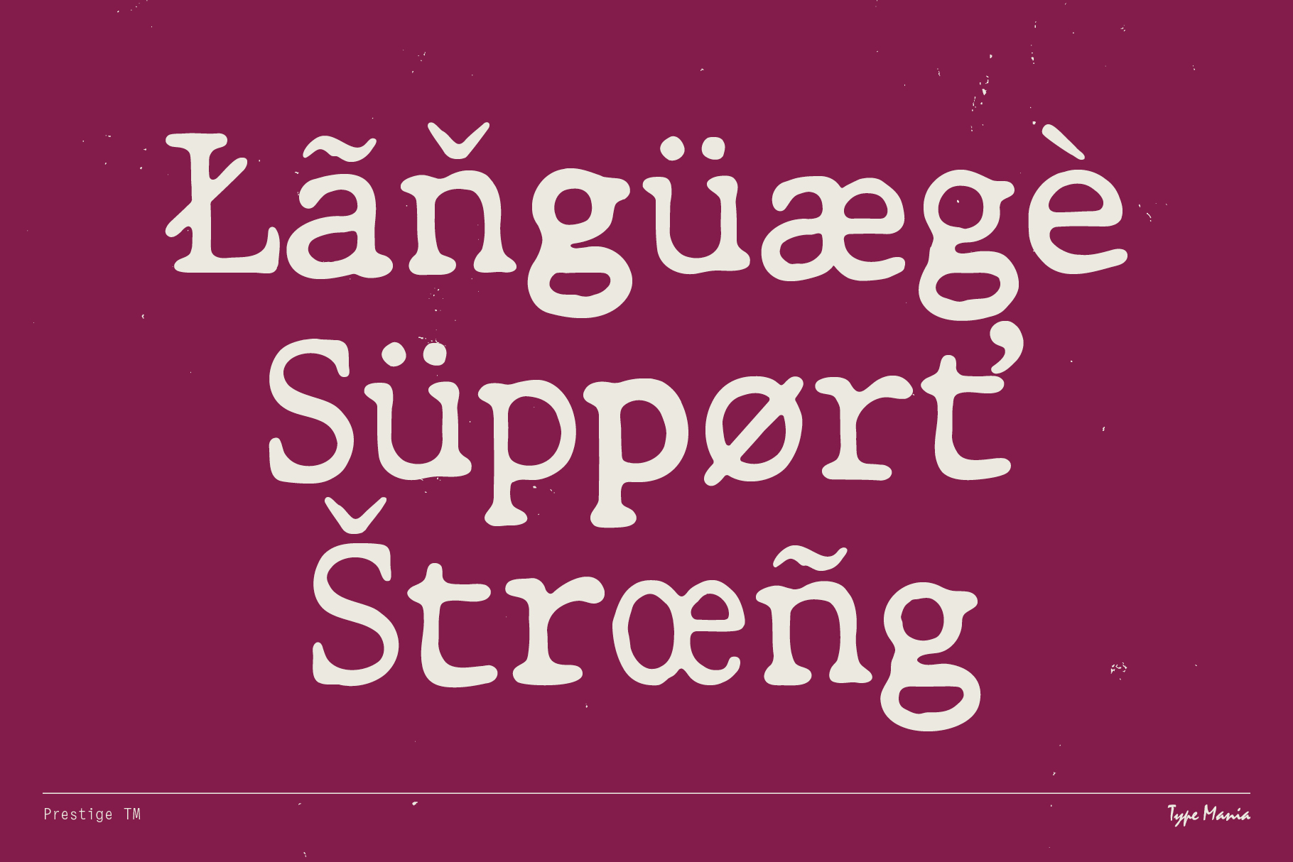 White serif text Language Support String on deep magenta background