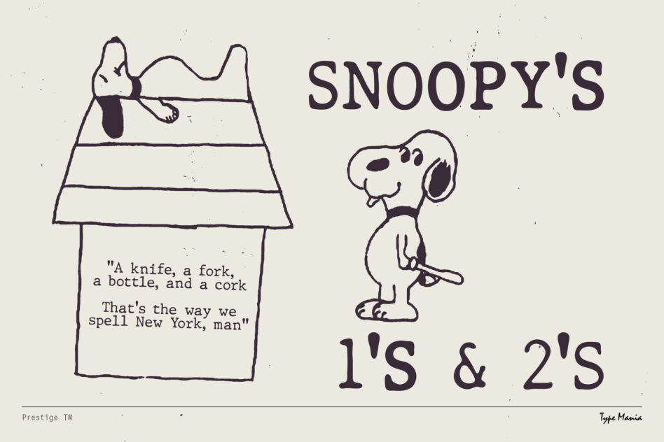 Snoopy's doghouse with quote on cream background, cartoon character alongside