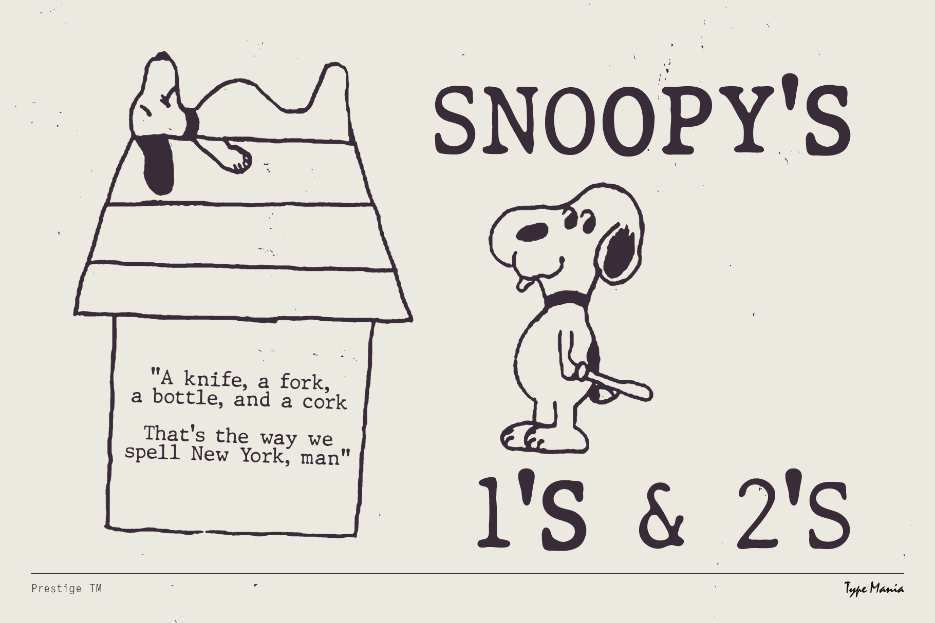 Snoopy's doghouse with quote on cream background, cartoon character alongside