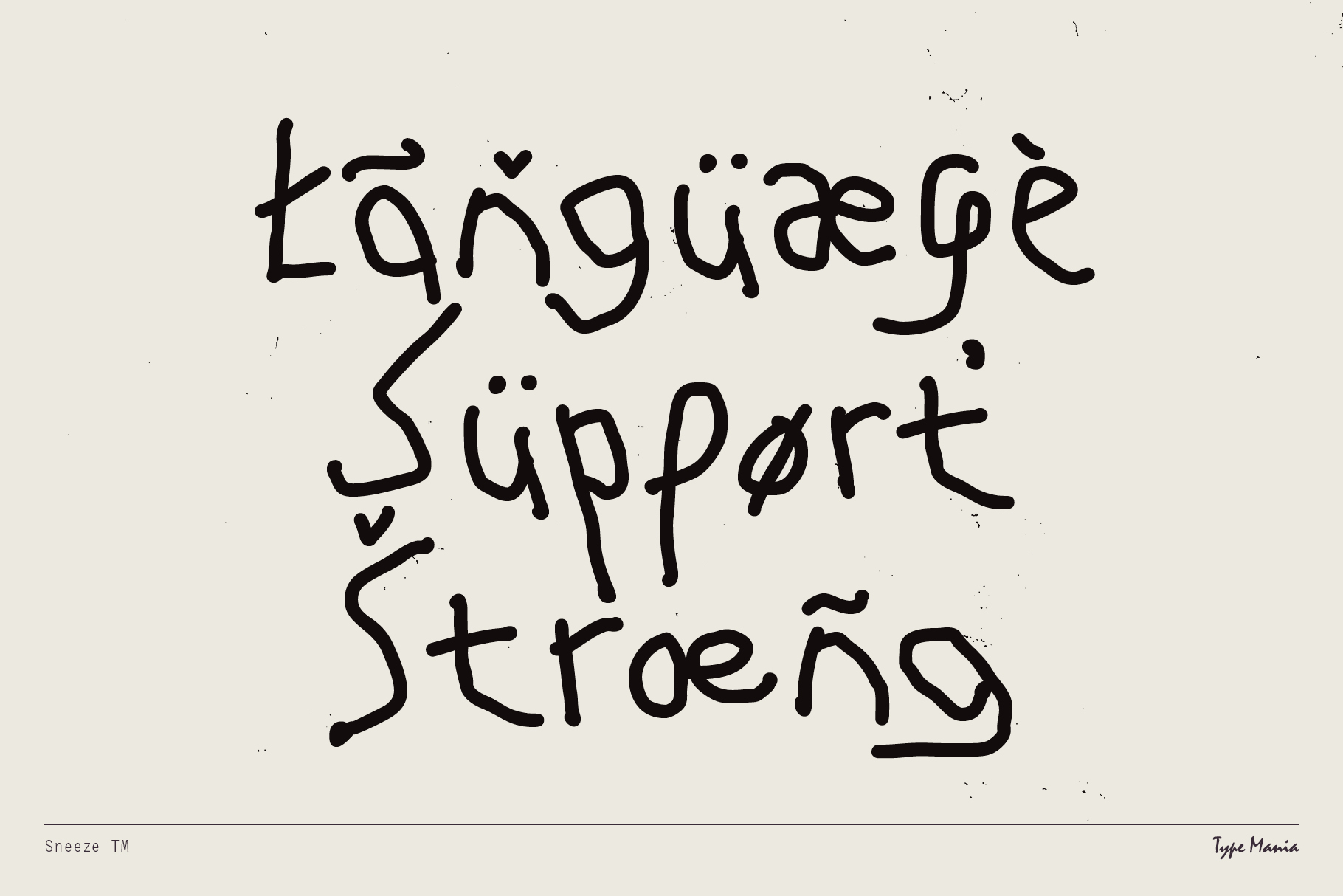 Language Support Strong handwritten text on cream colored background