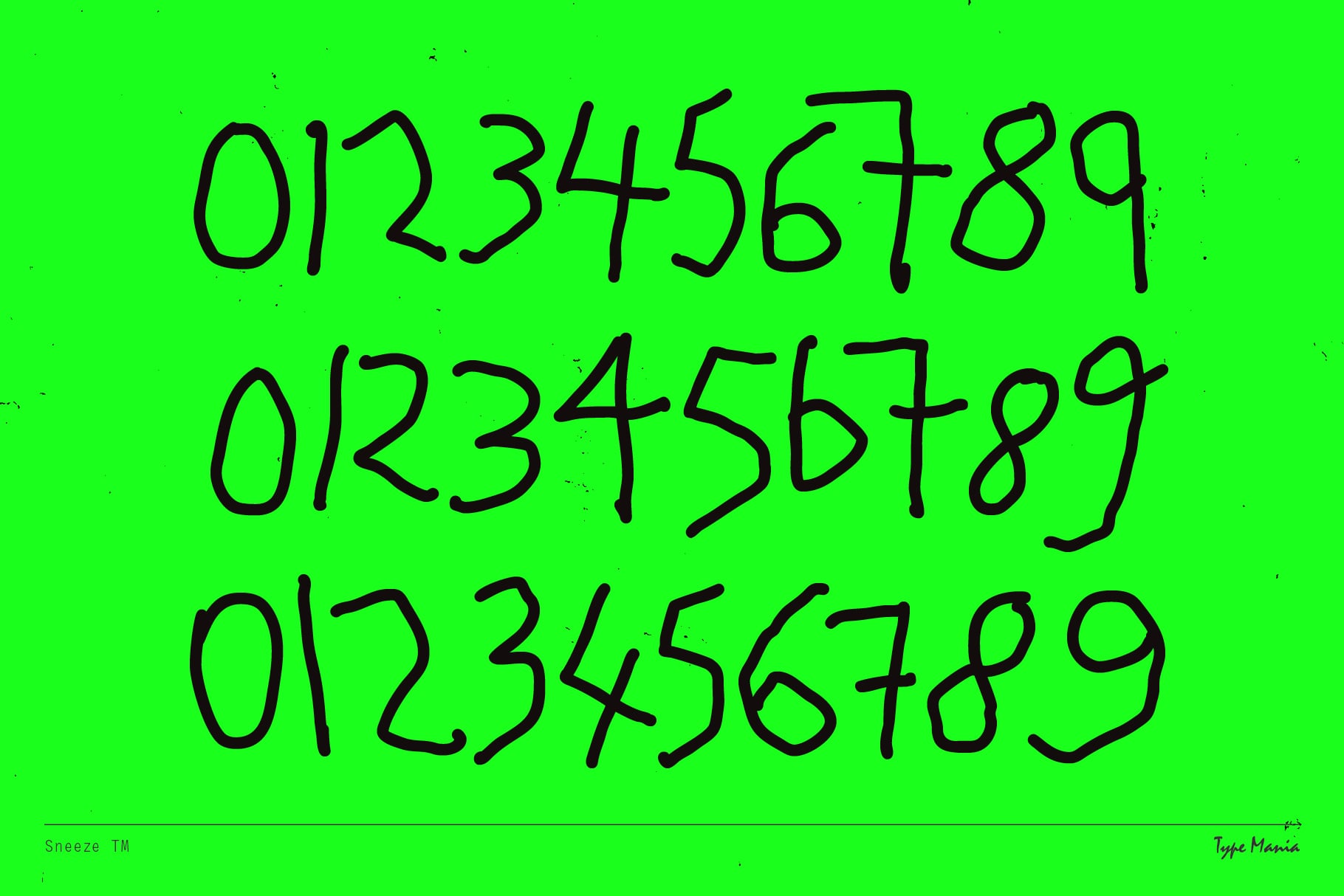 Numeric sequences written in black on bright neon green background