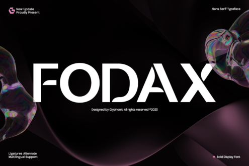 Fodax bold display font presentation with multilingual support info