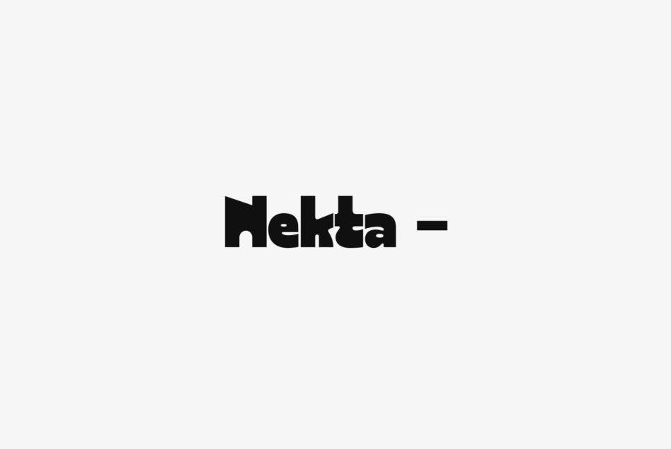 Nekta typeface sample in black on light beige background