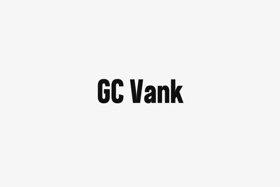 Minimal white background with GC Vank bold sans serif typeface centered on page