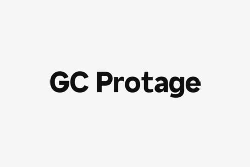 GC Protage font name displayed in heavy sans-serif capitals