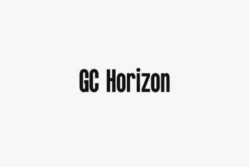 GC Horizon typeface displayed in bold black letters on light background