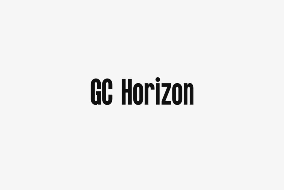 GC Horizon typeface displayed in bold black letters on light background