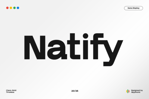 Natify sans serif typeface in bold black on light gray background
