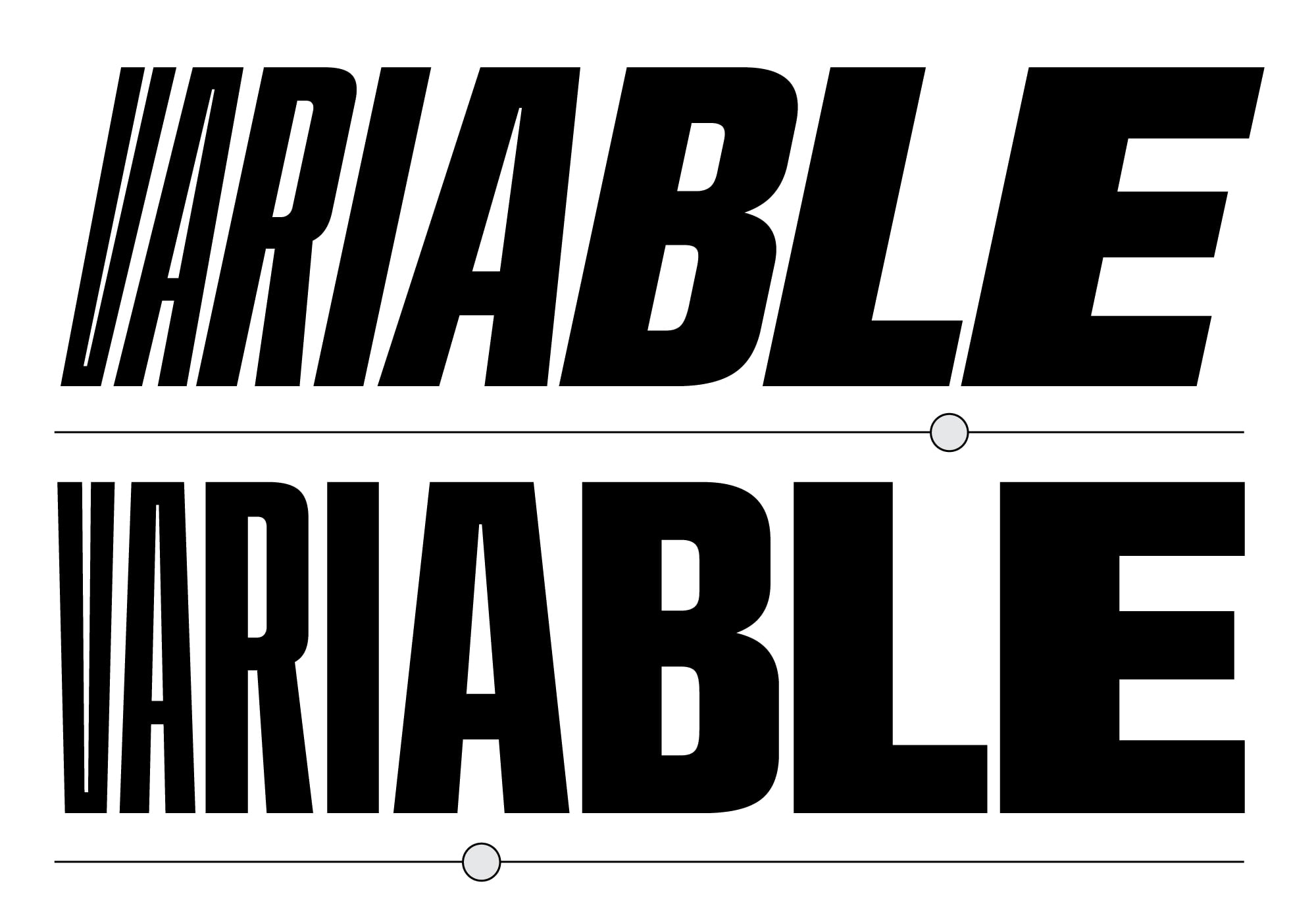 Black italic striped text showing wirable wirable with circular dots separating lines