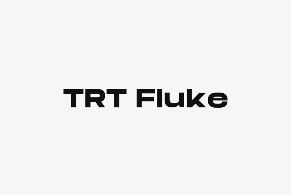 TRT Fluke font displayed in bold black letters on light background