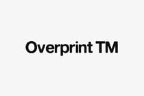 Overprint TM typeface sample in bold sans serif on light background