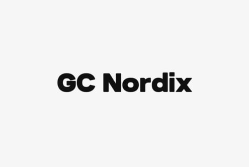 GC Nordix typeface displayed in bold black letters on light background