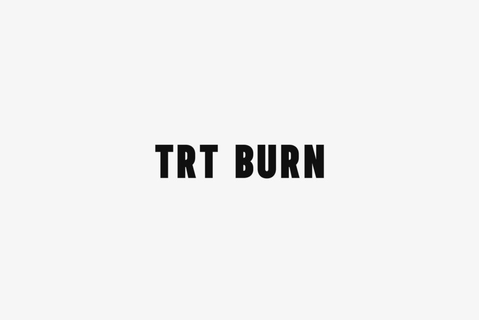 TRT Burn typeface in thick slab serif style centered on neutral backdrop