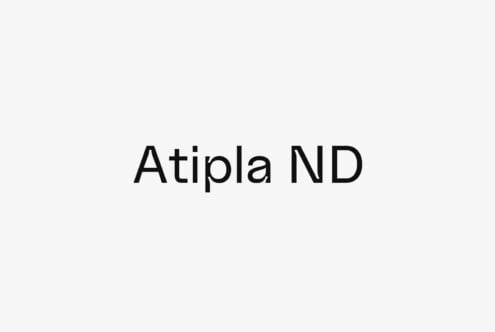 Atipola ND font name displayed in clean sans-serif on light background