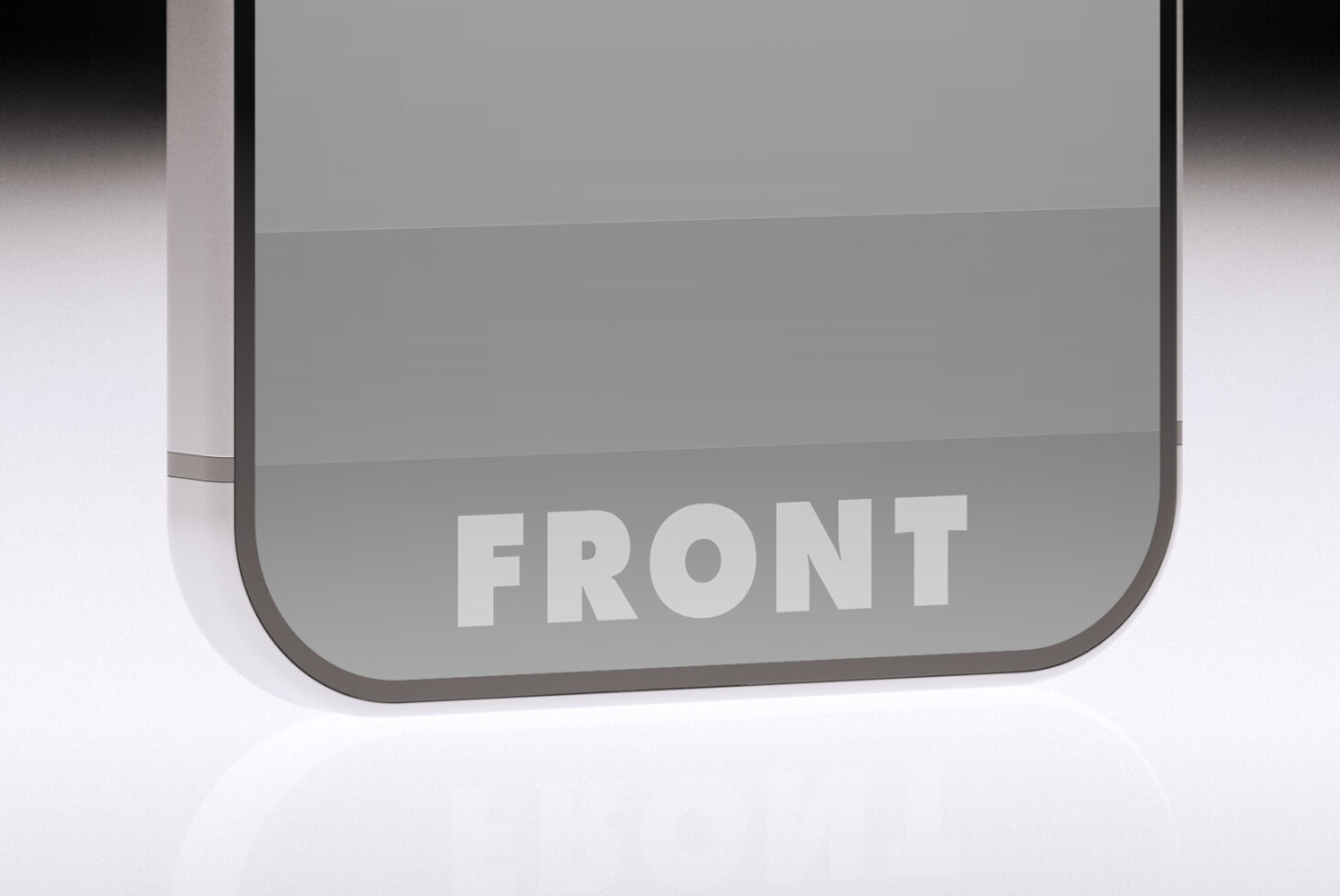 Gray phone front view angled down with editable screen space