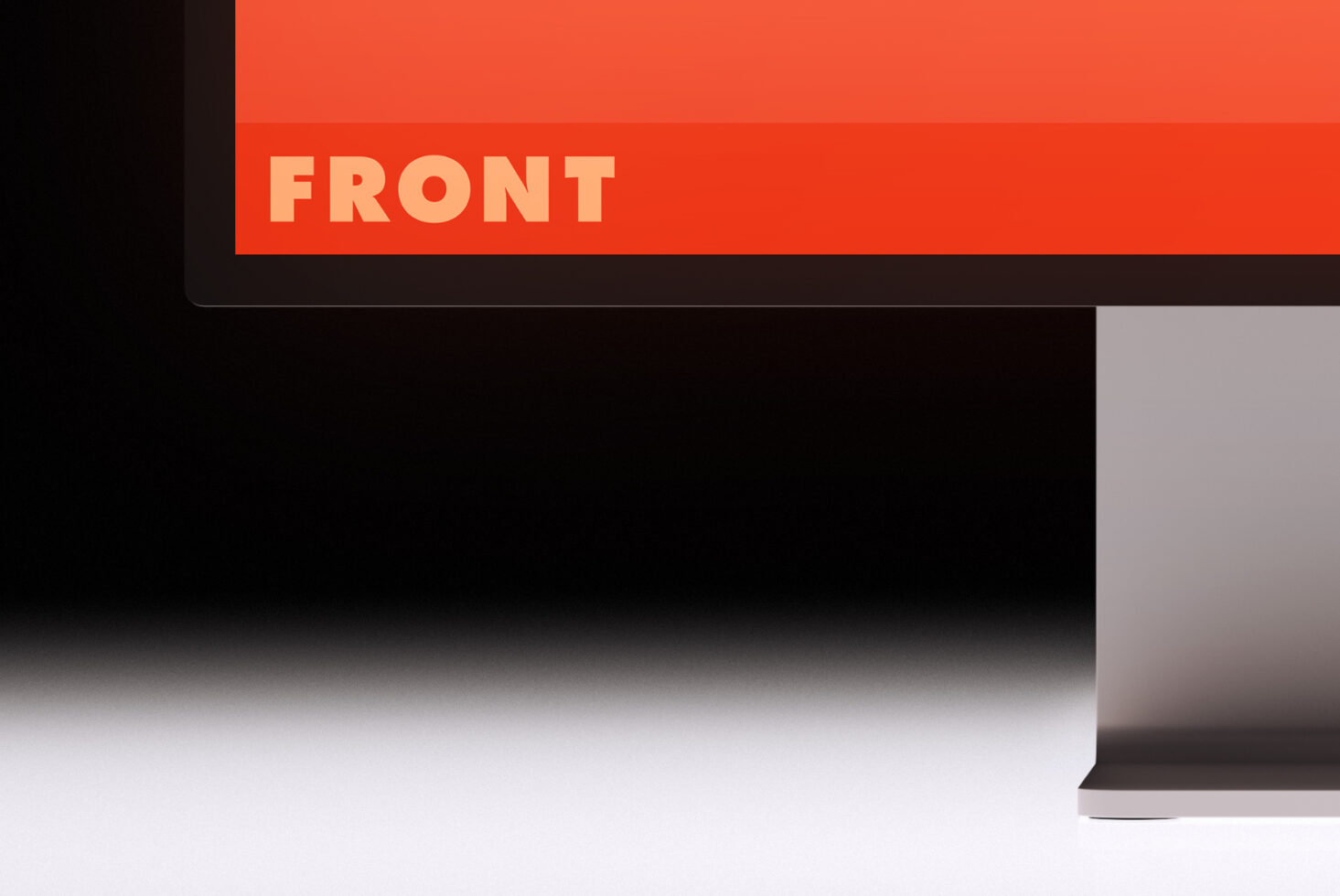 Desktop monitor displaying front view with orange gradient bars