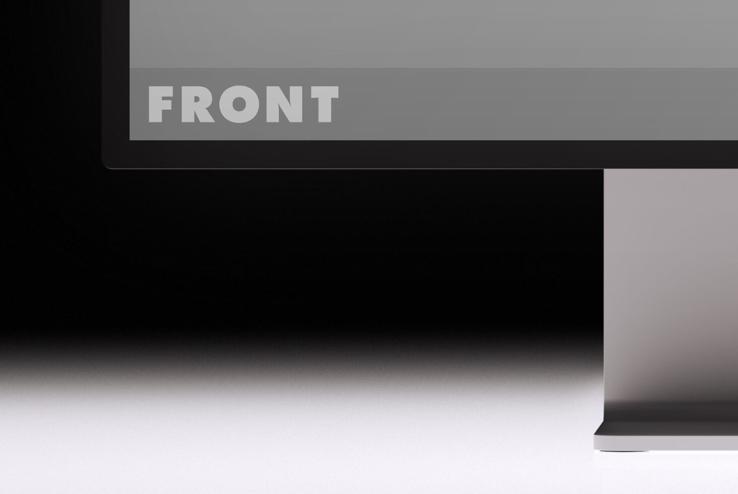 Desktop monitor showing front view with gray gradient bars