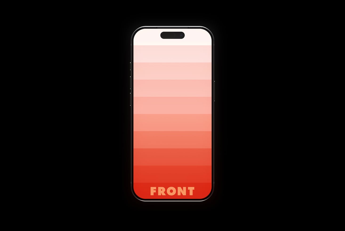 iPhone showing pink to red gradient color palette mockup