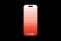 iPhone showing pink to red gradient color palette mockup