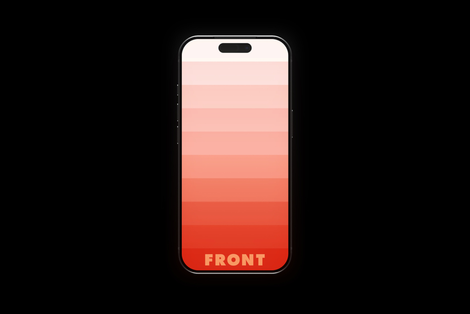 iPhone showing pink to red gradient color palette mockup