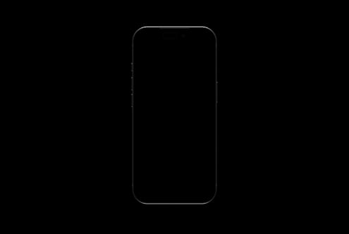 iPhone mockup with black screen on dark background