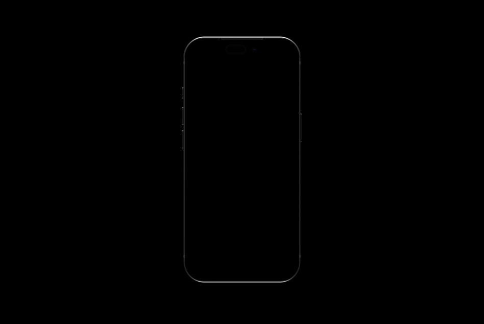 iPhone mockup with black screen on dark background