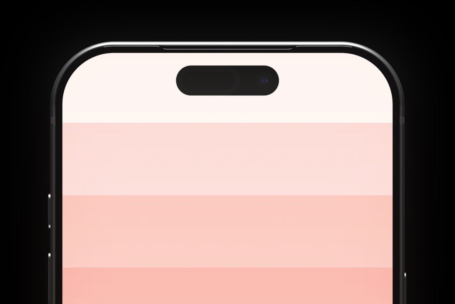 iPhone mockup with notch showing pink gradient screen