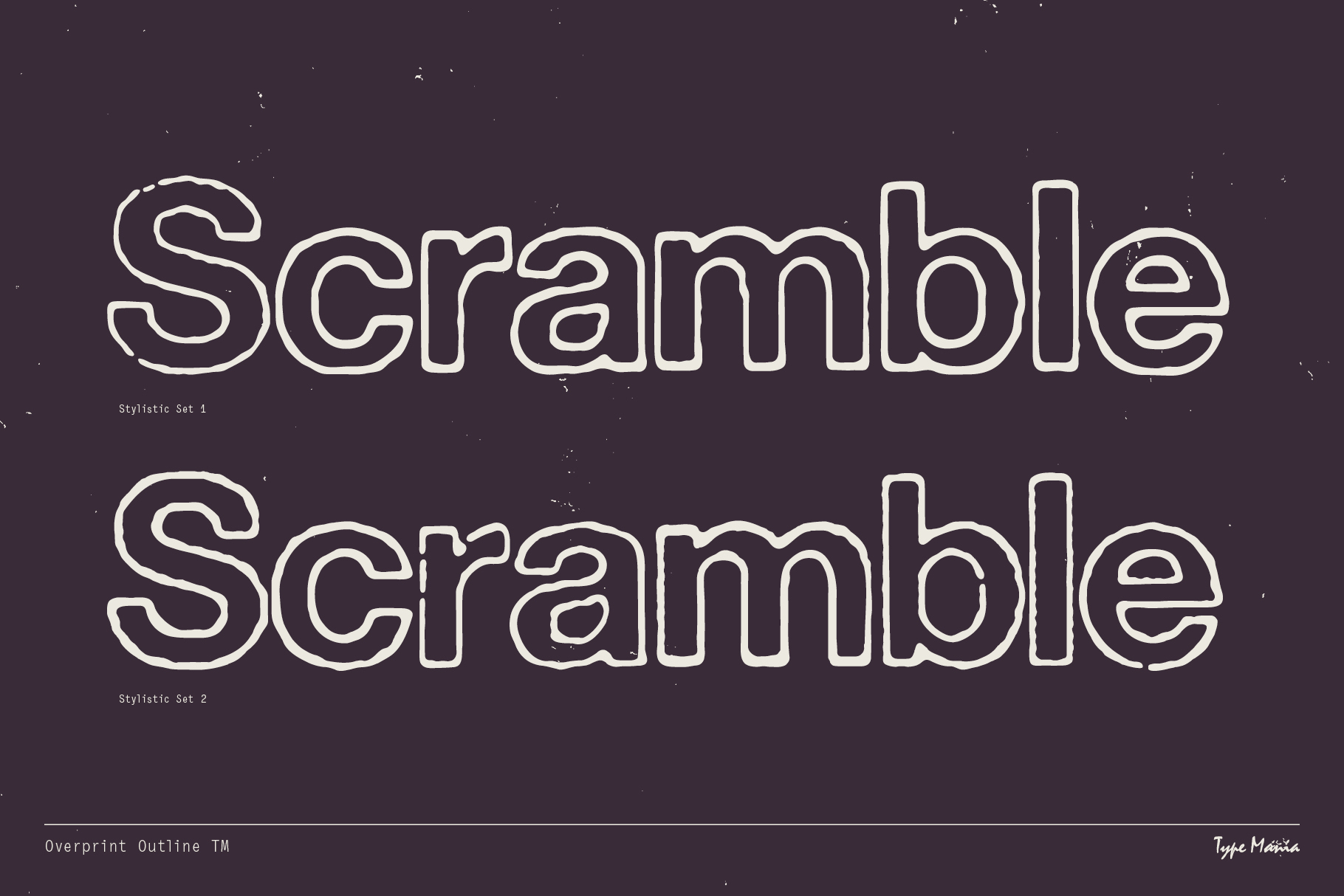 Two variations of Scramble text showing different neon outline styles