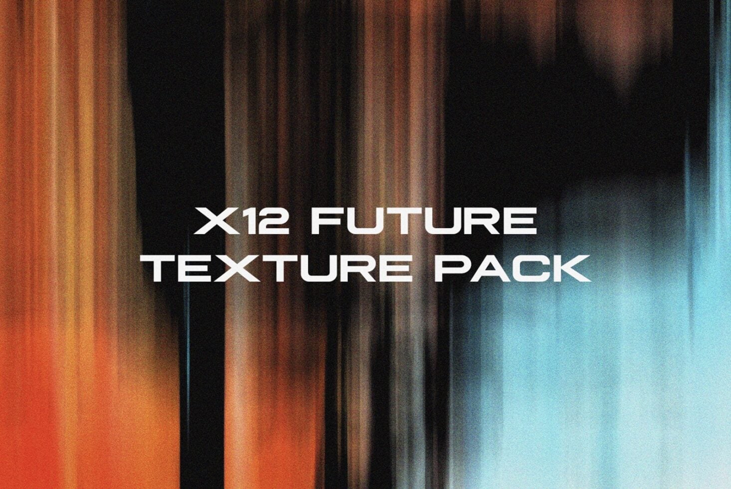 X12 Future Texture Pack title over vertical streaks of warm orange, brown, teal