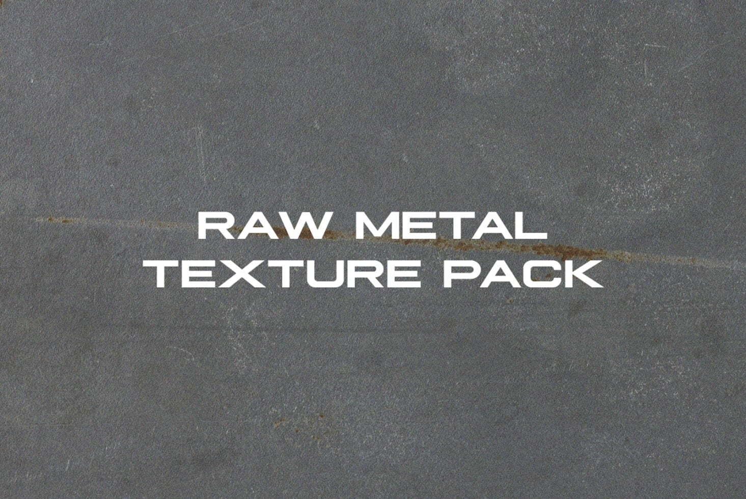 Worn gray metal sheet with rust streaks, oxidation, weathered patina surface