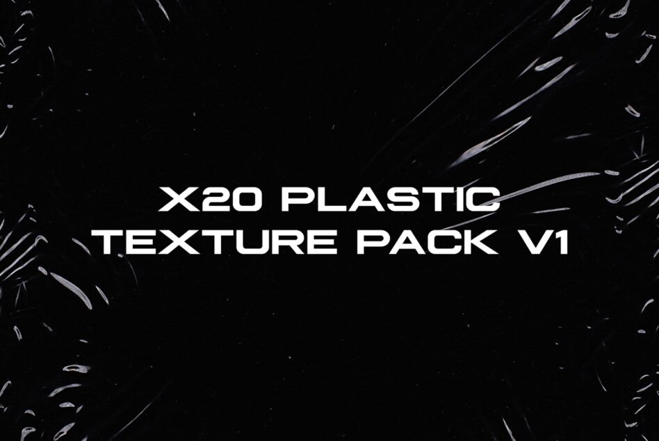 X20 Plastic Texture Pack V1 title on dark background with shiny plastic shards