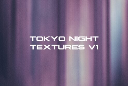Purple pink gradient background with Tokyo Night Textures V1 title in white sans-serif