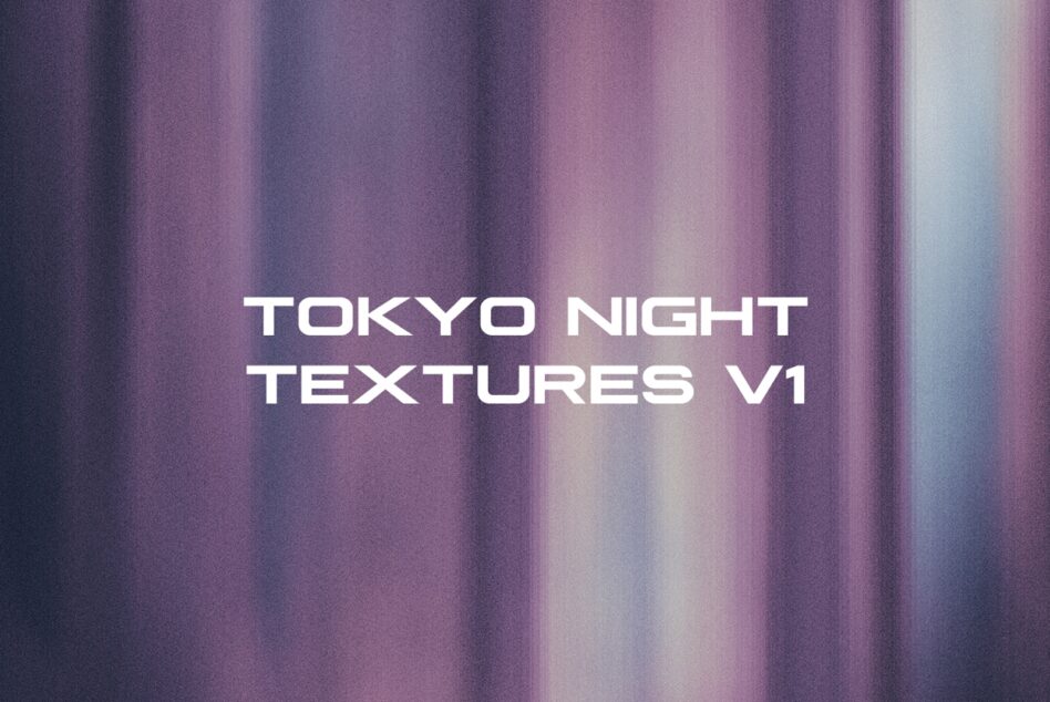 Purple pink gradient background with Tokyo Night Textures V1 title in white sans-serif