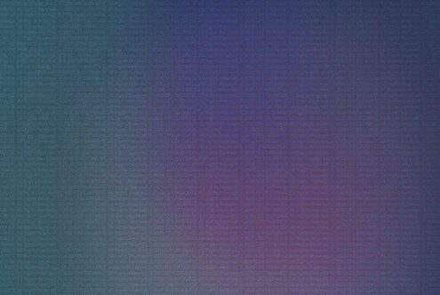 Teal to deep purple gradient with grainy noise texture filling entire frame