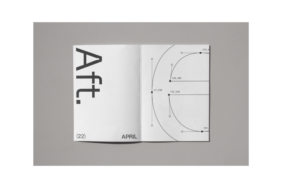 Open magazine spread showing April issue with technical drawings