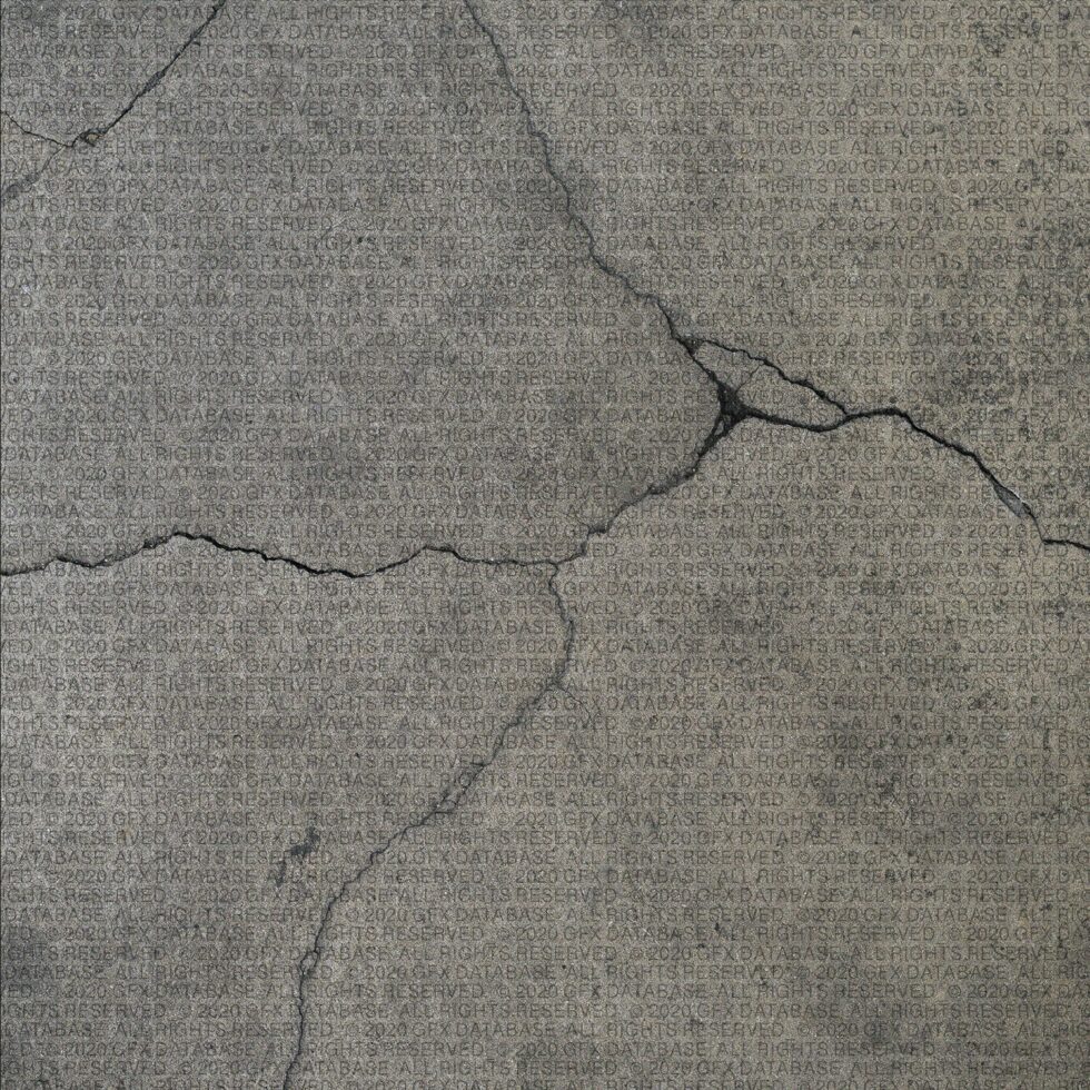 Close up of weathered concrete surface with fine diagonal cracks