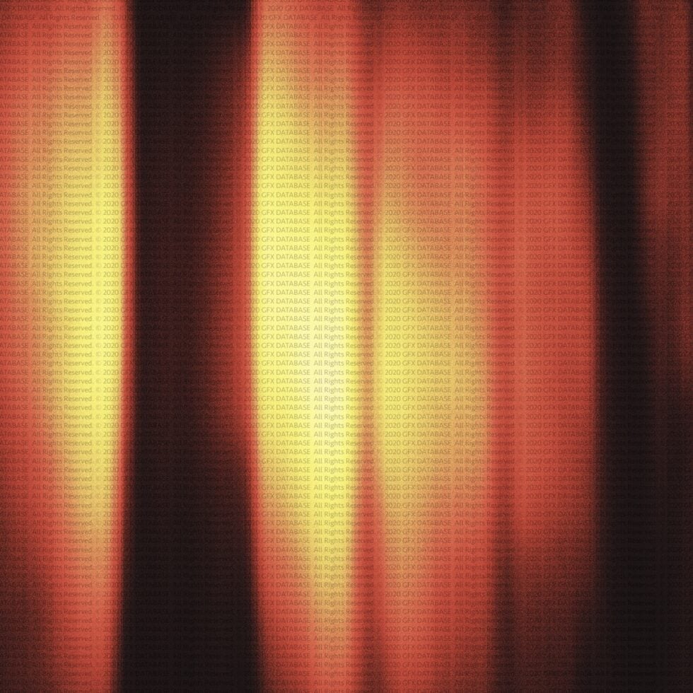 Red orange gradient texture with vertical light streaks, database copyright text overlay
