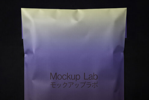 Fabric banner with cream to purple gradient displaying Mockup Lab text
