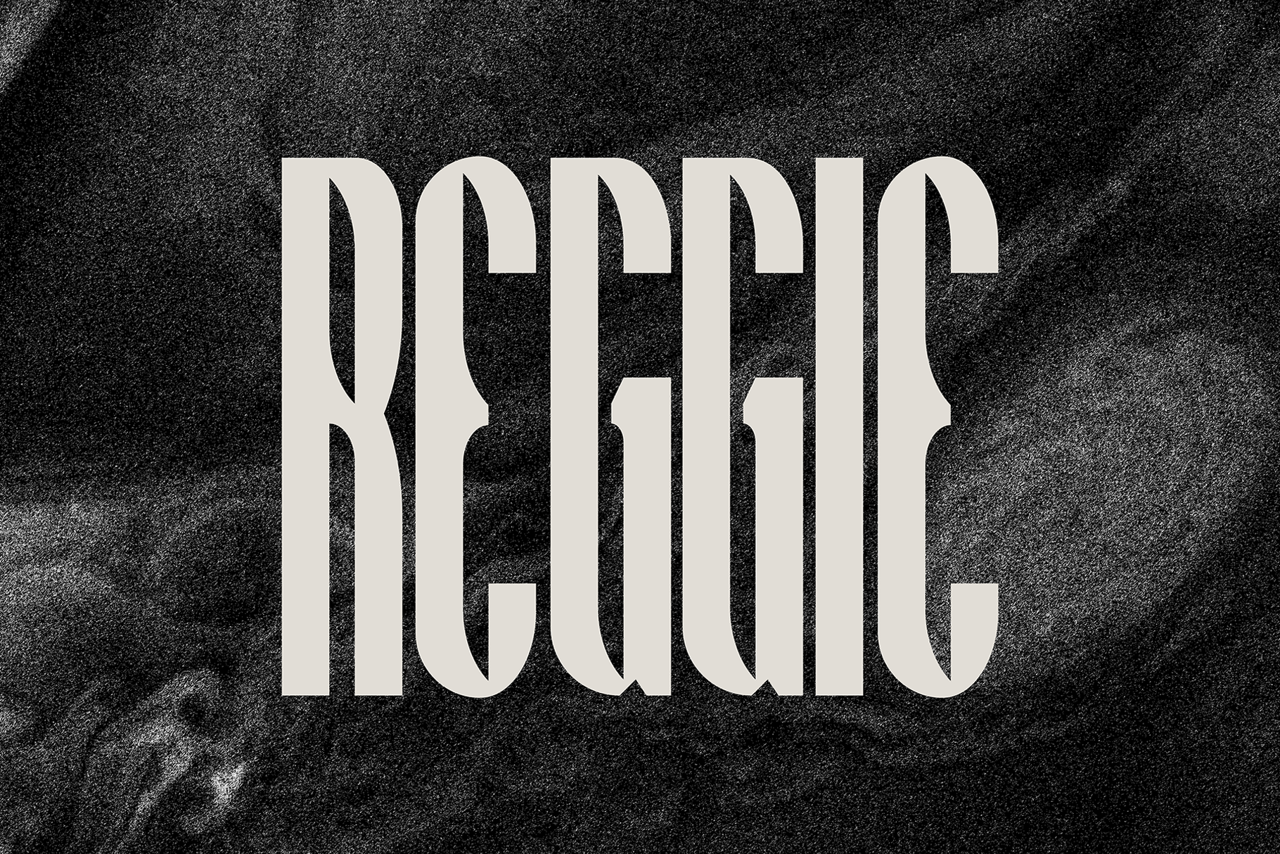 Retro typeface showing serif font with textured grayscale background