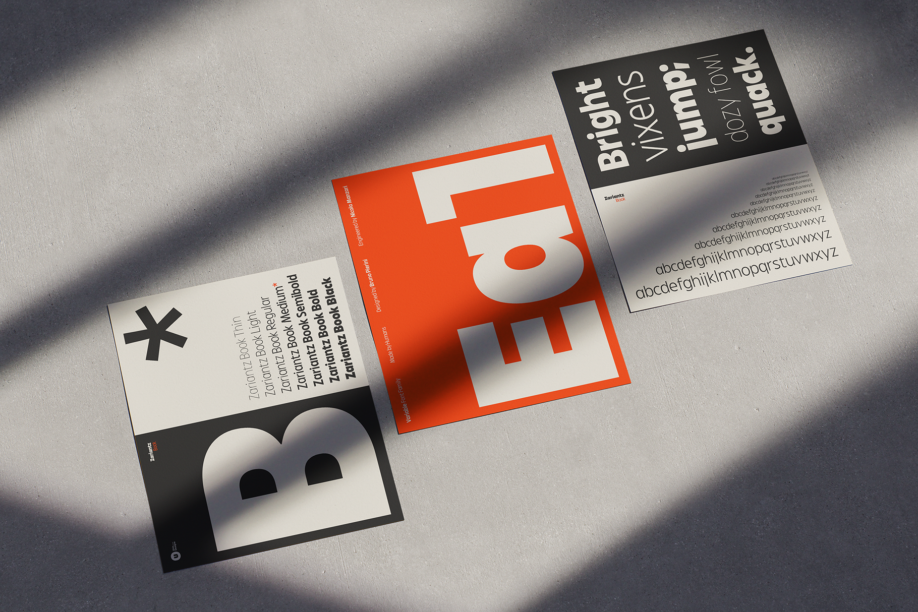 Typography posters displaying modern sans serif fonts with bold letters and sample text, ideal for designers seeking trendy font mockups and templates.