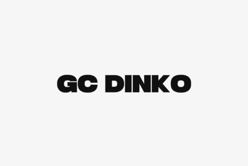 GC Dinko display font with chunky rounded letterforms