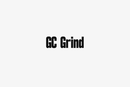 GC Grind sans serif typeface in bold black letters