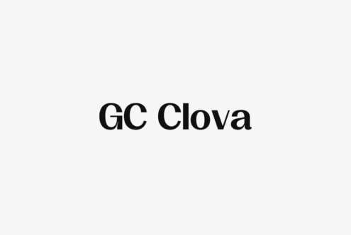 GC Clova serif typeface rendered in elegant black type